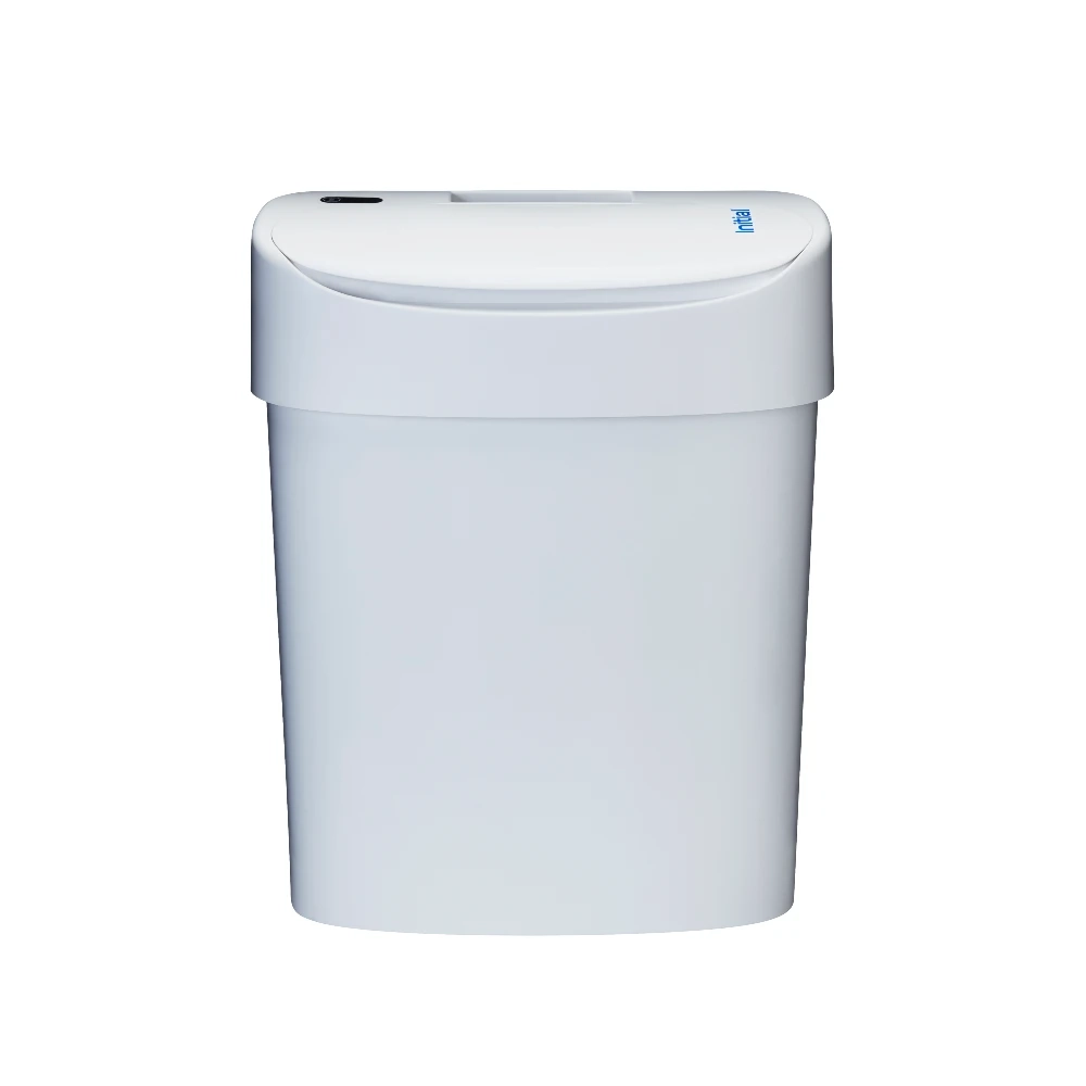 No-touch sanitary bin white front